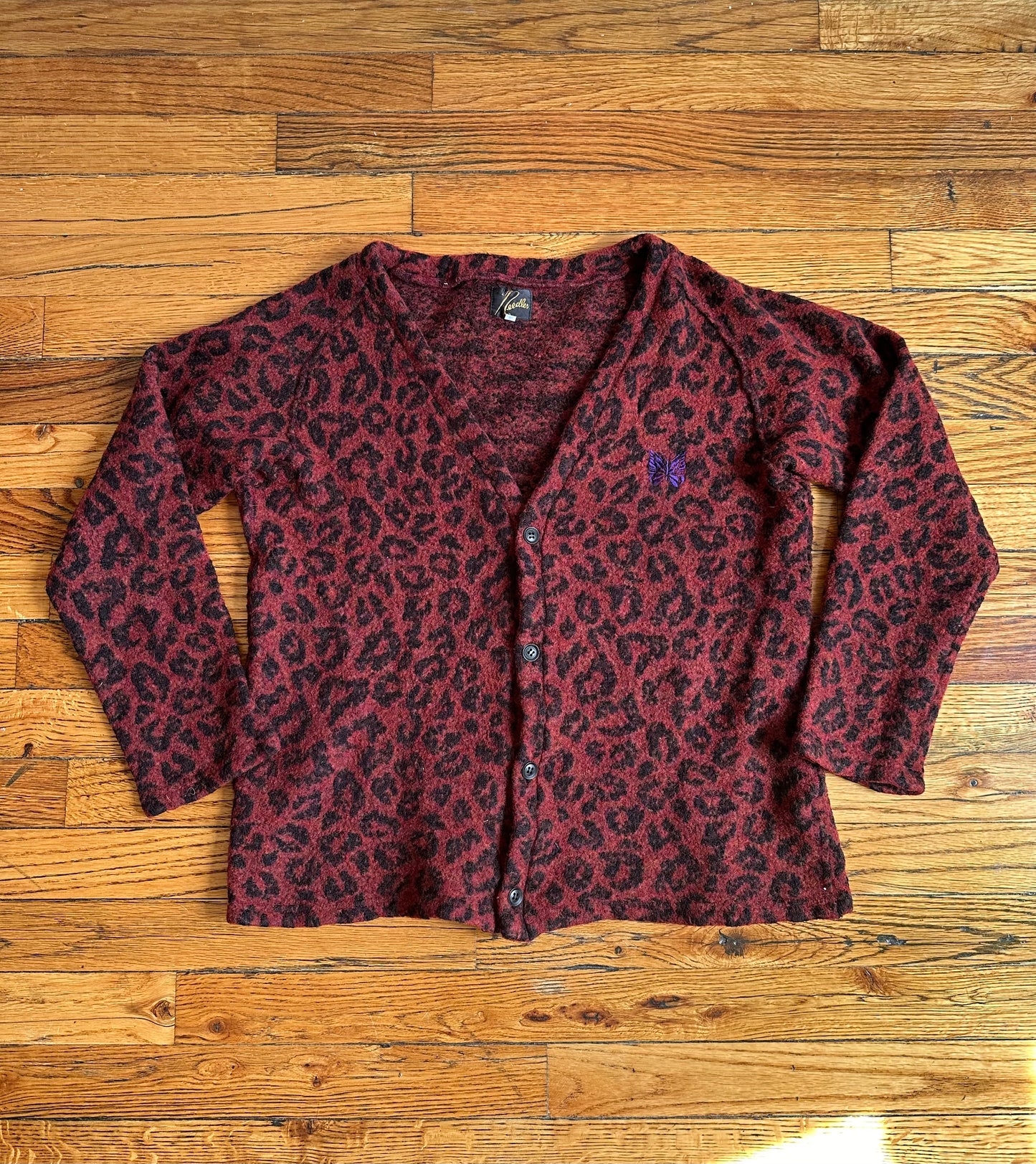 Needles Red Leopard Cardigan