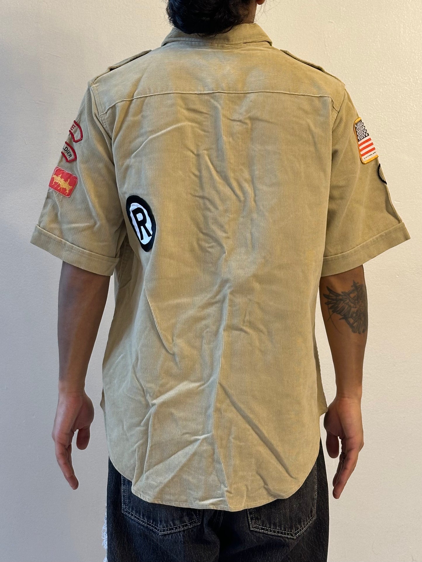 BAPE Corduroy Shortsleeve Boy Scout Shirt
