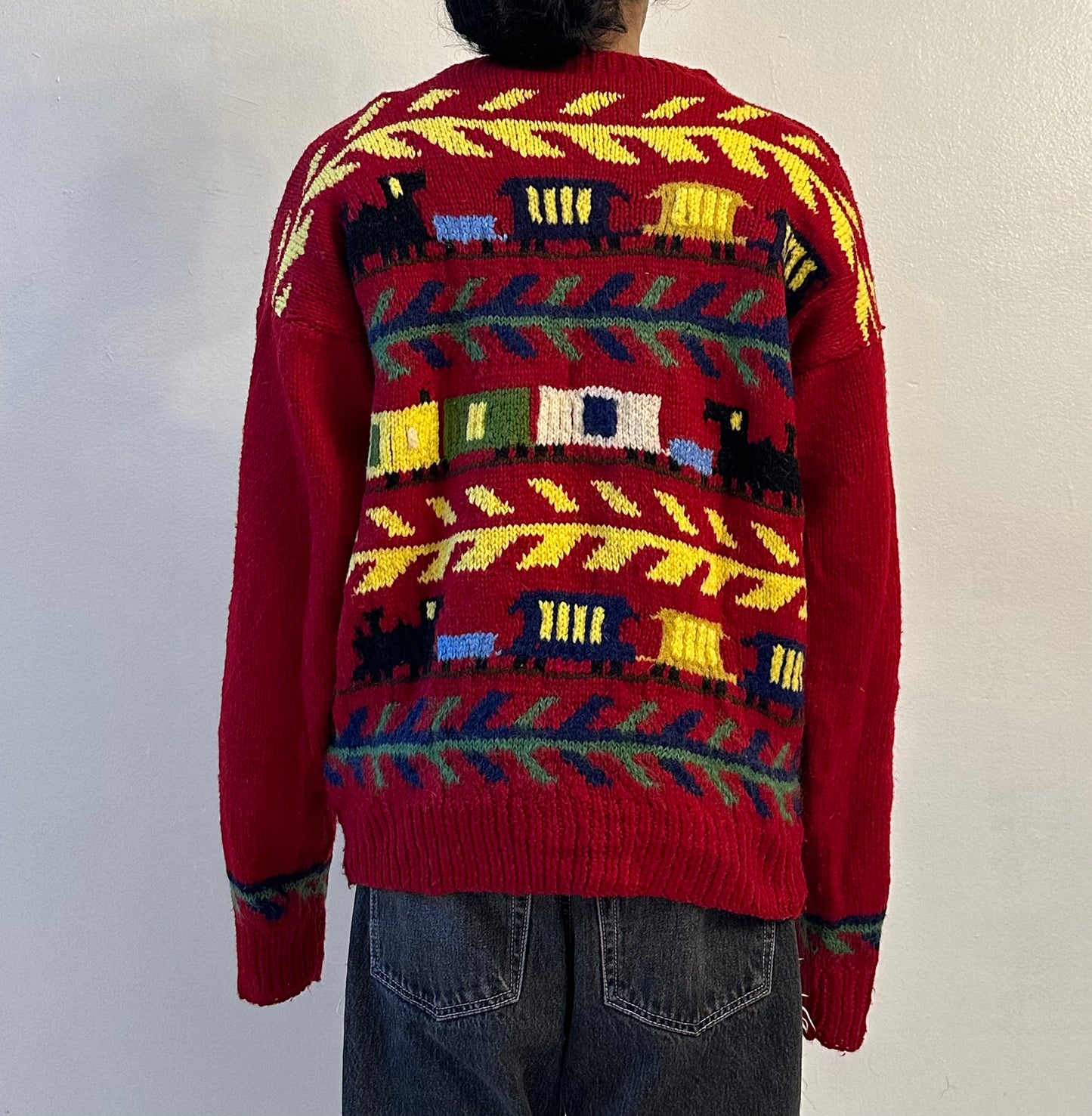 Hand Woven Train Knit Sweater