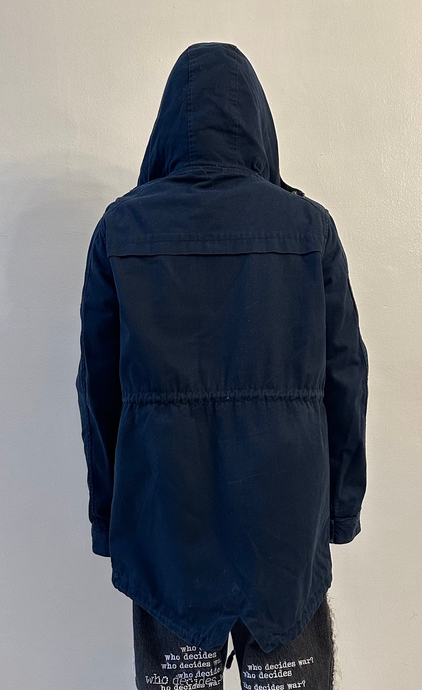 Navy Canvas Fishtail Parka
