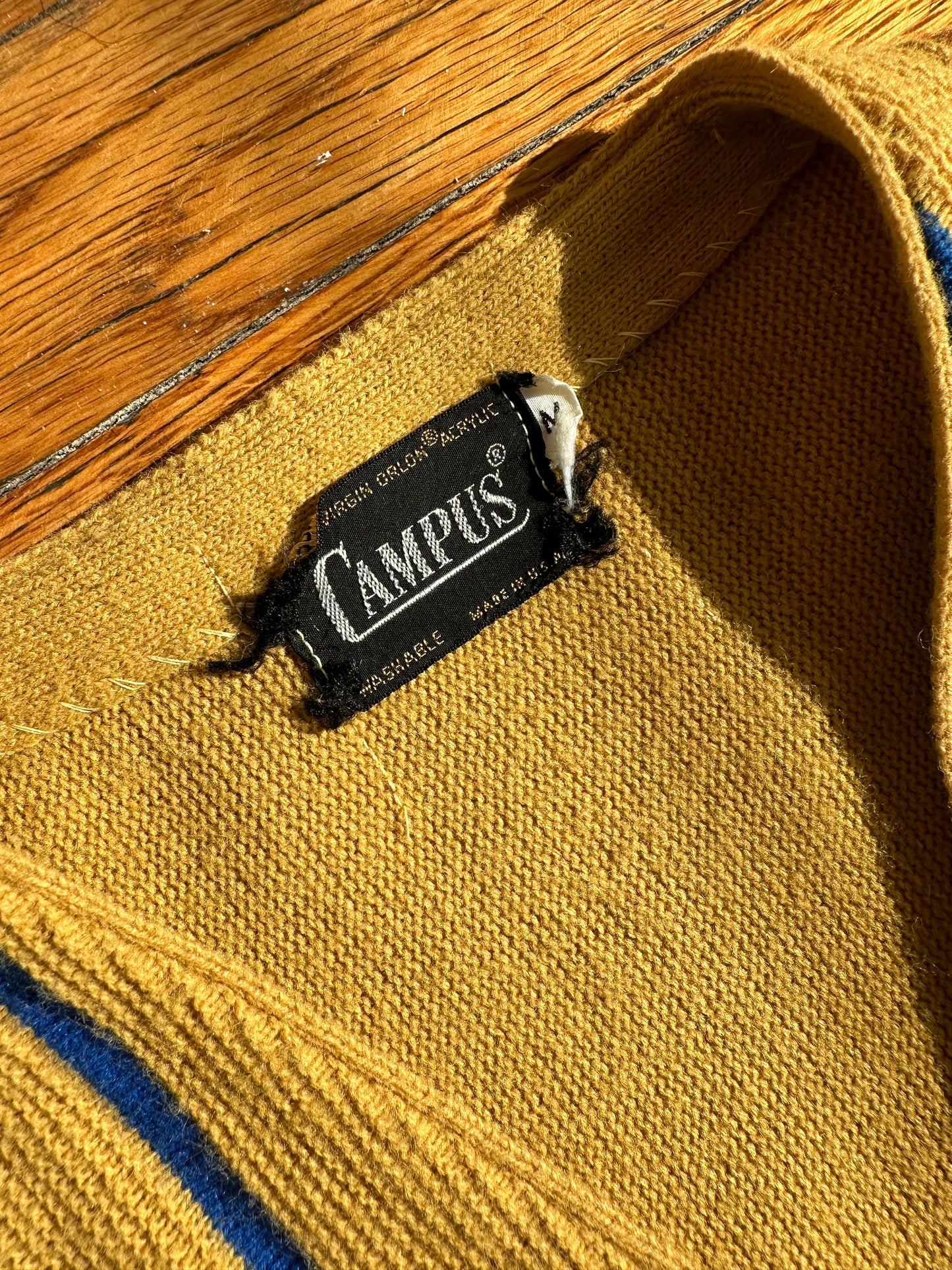 1970s Campus Striped Knit Cardigan