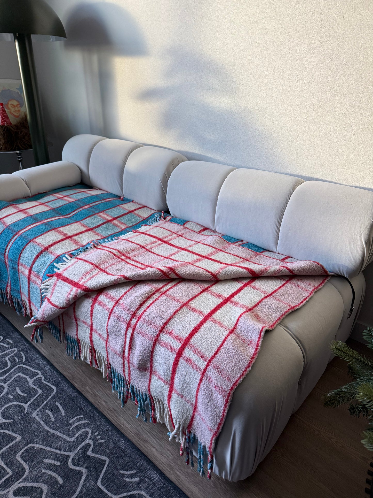 Reversible Plaid Throw Blanket