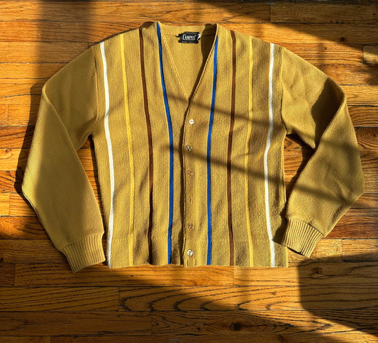 1970s Campus Striped Knit Cardigan