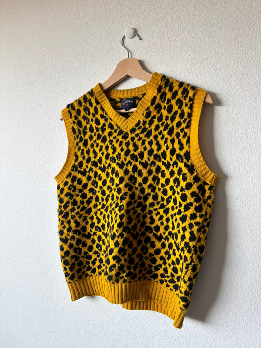 Noah Leopard Print Lambswool Vest