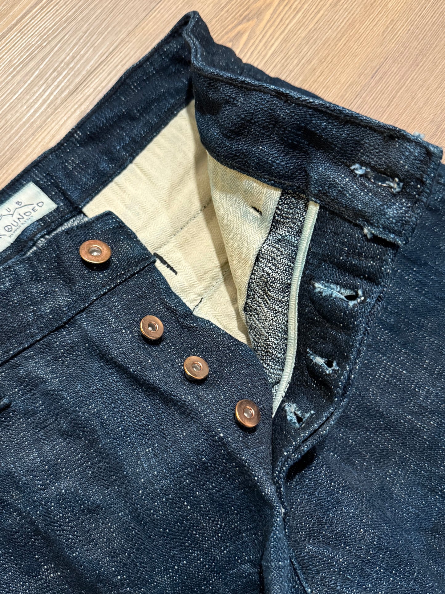 The Hidden Rivet Grounded Slub 21oz Denim